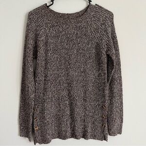 Pink Clover Grey Brown & White Heathered Knit Sweater 🧶🤎